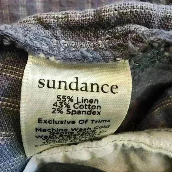 Sundance Amelia Linen Blend Pinstripe Trouser Pants in Blue Gray size 6 petite - Picture 8 of 8